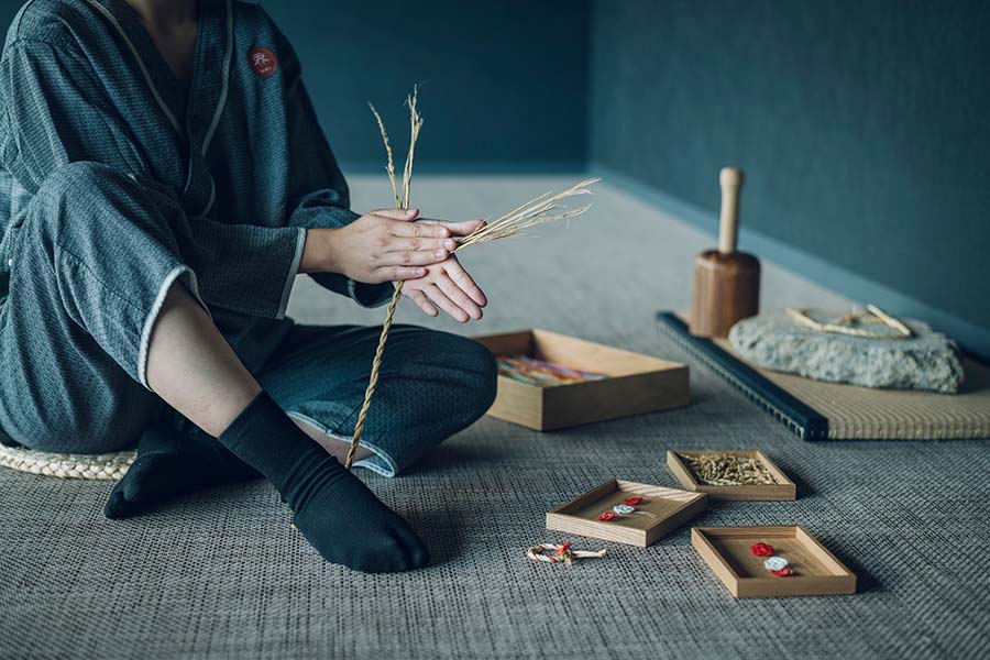 ご当地楽「わら綯い体験」