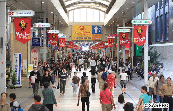 佐世保四ケ町アーケードを散策