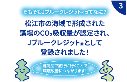 松江市の海域で形成された藻場のCO²吸収量が認定され、JブルークレジットⓇとして登録されました！