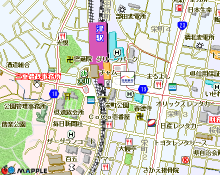 日本旅行　津支店　所在地図