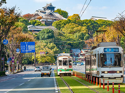 熊本城が見える風景写真