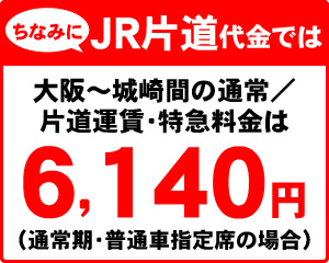 ちなみにJR片道代金では