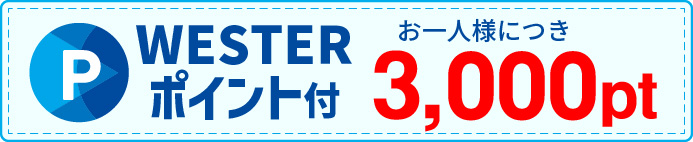 WESTERポイント3000ポイント付き