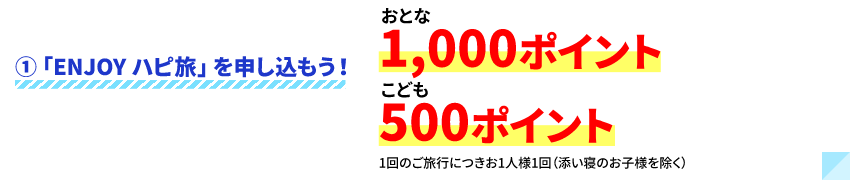 ①「ENJOY ハピ旅」を申し込もう！