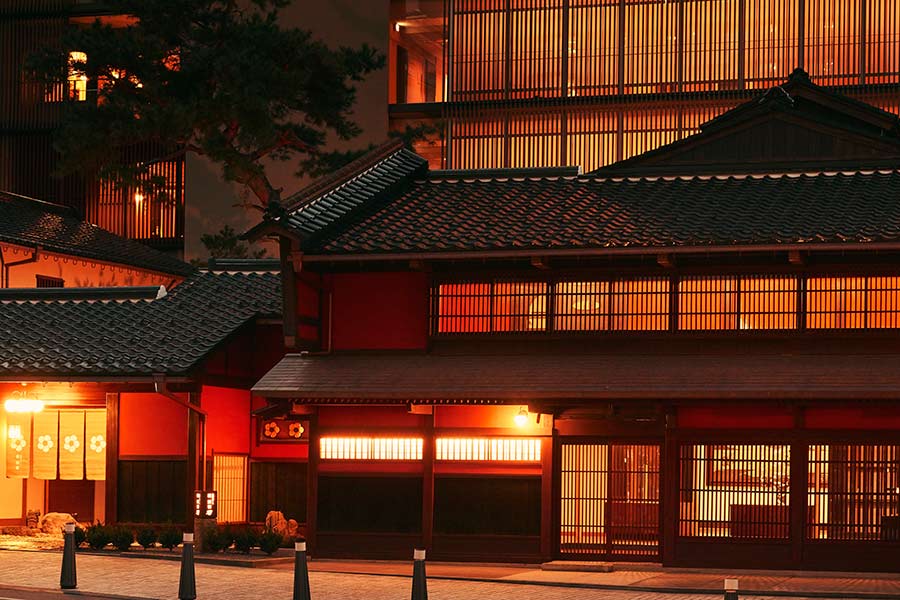 国の登録有形文化財である伝統建築棟.