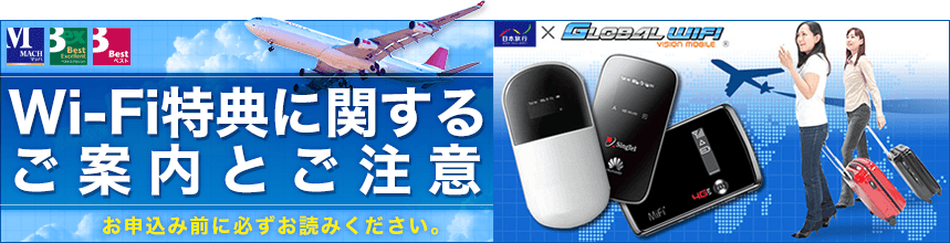 Wi-Fi特典に関するご案内とご注意