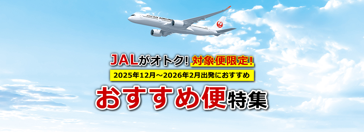 JALがオトク！対象便限定！12月～2月におすすめおすすめ便特集