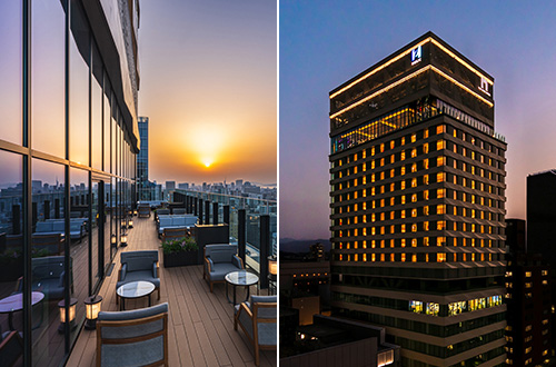 ザ・ゲートホテル福岡の夕景の外観写真