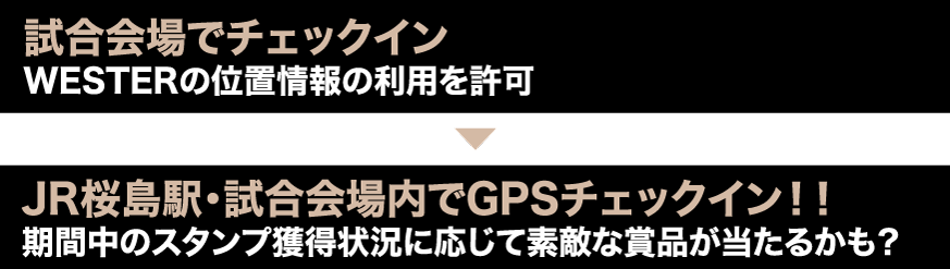 試合会場内でGPSチェックイン！！