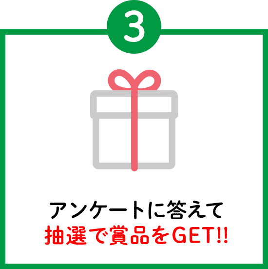 (3)アンケートに答えて抽選で賞品をGET!!