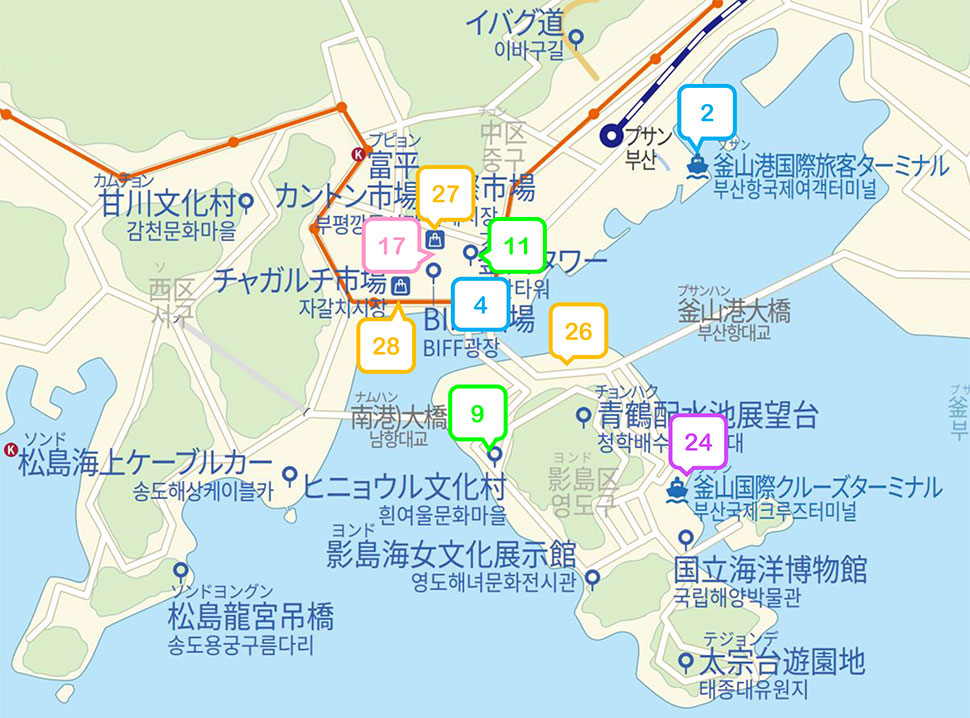 南浦洞･影島エリア詳細MAP