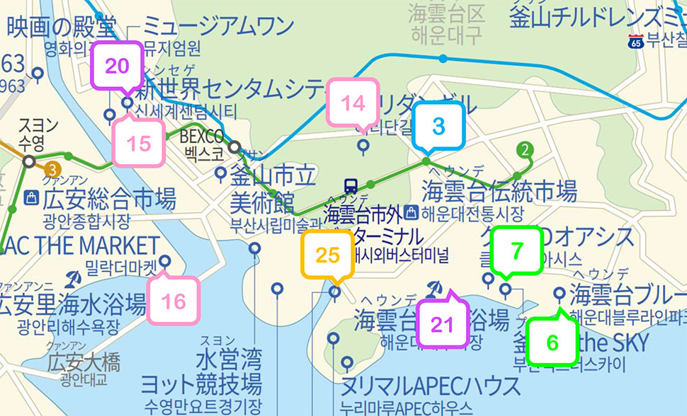 海雲台エリア詳細MAP