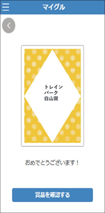 「抽選結果ページ」