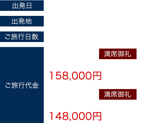 ロケット打ち上げ応援ツアー　日程と料金の案内表
