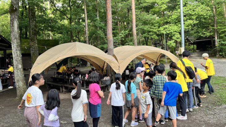 ８月２１日発川遊びキャンプ２泊３日白州３日目