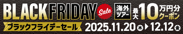 海外旅行に使える最大10万円分クーポン!ブラックフライデーセール開催中 ブラックフライデーセール