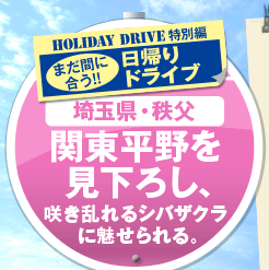 ホリデイ・ドライブ特別編　まだ間に合う!!　日帰りドライブ　埼玉県・秩父　関東平野を見下ろし、咲き乱れるシバザクラに魅せられる。