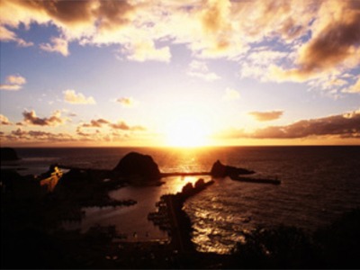オホーツク海に沈む夕日