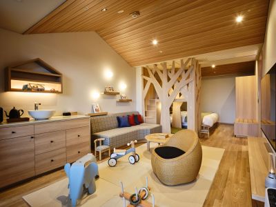 【湖側】温泉露天風呂付ファミリー和洋室・キッズヘブン｜東館　※一例