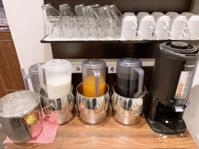 【無料軽朝食付】牛乳・オレンジジュース・コーヒーをご提供いたします