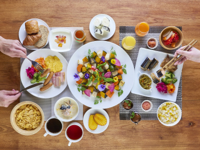 朝食ビュッフェの一例
