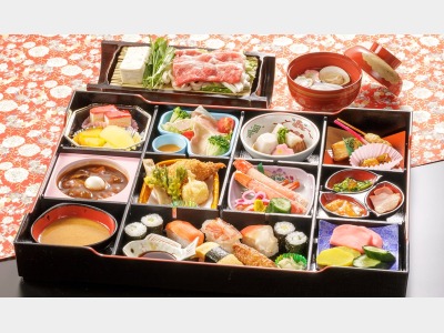 夕食一例（お重スタイルお弁当形式）