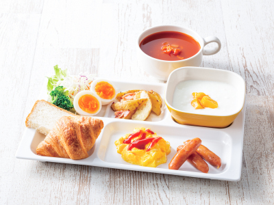 朝食盛り付け例