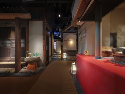 「お食事処 かまど」前通路