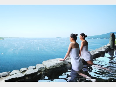 海景色も素晴らしい露天風呂（女性側）