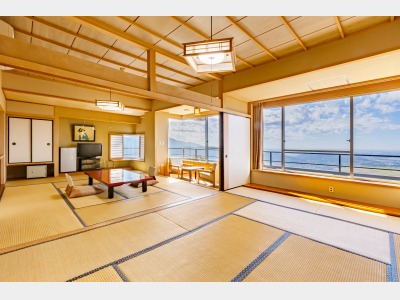 和室2間(10+9.5畳）パノラマビュー（バス付）