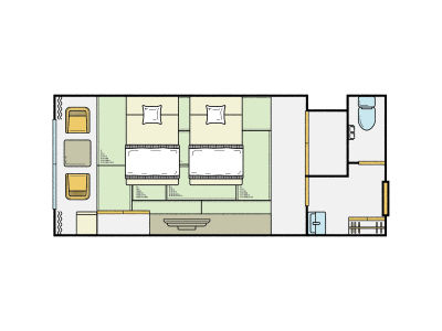 【ツインルーム】 イラストイメージ