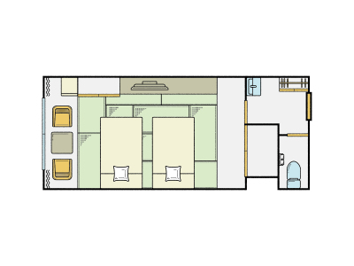 【和室10畳 マットレスベッド】 イラストイメージ