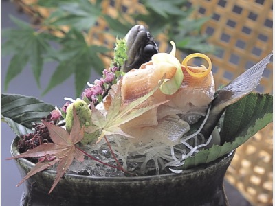 夕食イメージ（岩魚のお造り）