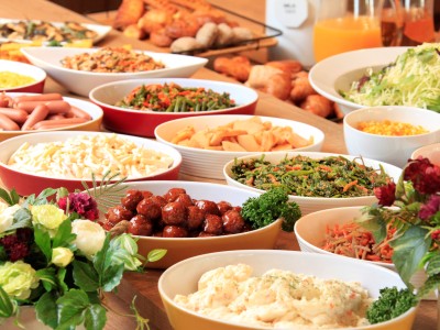 和洋食 朝食ブッフェ 常時40種以上のメニューでお待ちしております