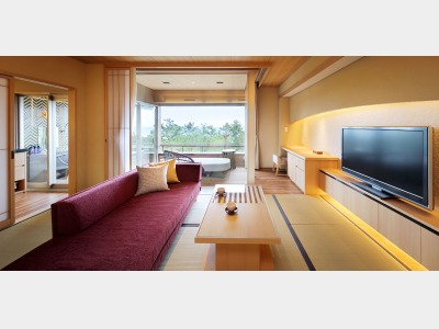 【禁煙】温泉半露天風呂付き和洋室（一例）