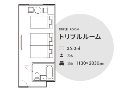 トリプルルーム (25平米)