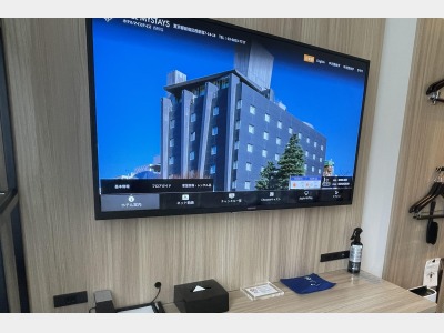 【部屋設備】客室TVイメージ（動画アプリ内蔵4Kテレビ）