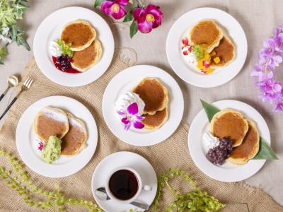 【朝食】パンケーキ盛り付け一例