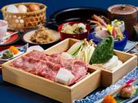 夕食一例(和牛すき焼き会席)