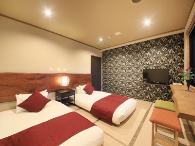 【露天風呂付パノラマツイン】ツインのお部屋はご友人同士や母娘旅にも　※イメージ