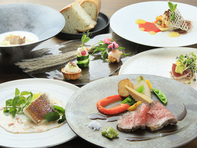 【夕食】和の要素を取り入れたフレンチコース