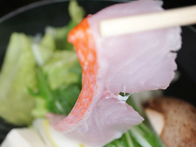 ご夕食の一例（金目鯛しゃぶしゃぶ）