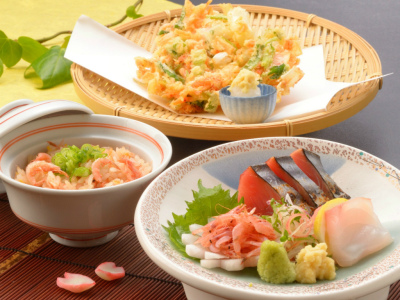 ご夕食イメージ（桜えび料理３品）