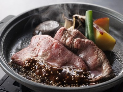 【土地の恵み会席】2025年冬　牛ロース陶板焼き