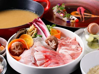 【夕食 コース料理】金目鯛の玉ねぎフォンデュと伊豆半島の新鮮魚介コース