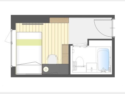 シングルルーム見取図　一例