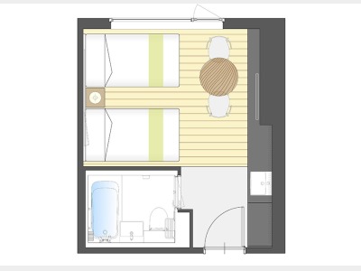ツインルーム　見取図一例