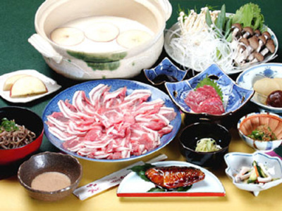 みゆきポークりんご豆乳しゃぶしゃぶ（選べる夕食、要事前連絡）