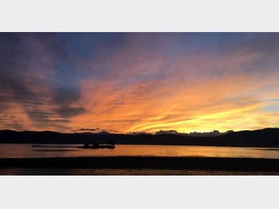 諏訪湖畔　夕焼けイメージ
