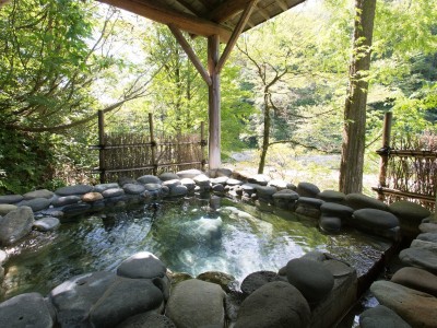 【山の湯 石湯露天】日本屈指、濃厚な“強食塩冷鉱泉”に癒される （貸切タイム：16時頃～22時頃）